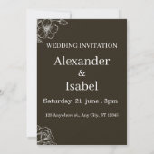 brown modern wedding invitation, invitation 招待状 (裏面)