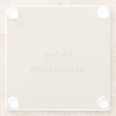 Brown monogram calligraphy minimalist professional ガラスコースター (裏面)