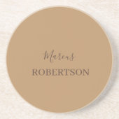 Brown monogram calligraphy minimalist professional コースター (正面)