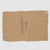 Brown monogram calligraphy minimalist professional ゴルフタオル (横)