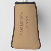 Brown monogram calligraphy minimalist professional ゴルフヘッドカバー (回転90)