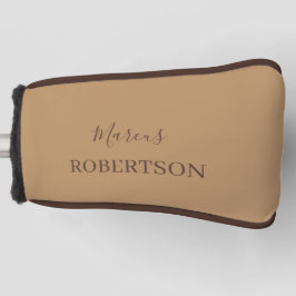 Brown monogram calligraphy minimalist professional ゴルフヘッドカバー