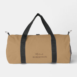 Brown monogram calligraphy minimalist professional ダッフルバッグ