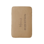 Brown monogram calligraphy minimalist professional バスマット (正面縦)