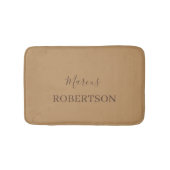 Brown monogram calligraphy minimalist professional バスマット (正面)