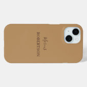 Brown monogram calligraphy minimalist professional Case-Mate iPhoneケース (裏面 (横))