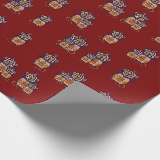 Brown Mouse pattern Curtain ラッピングペーパー (角)