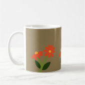 Brown Mug with Floral Design コーヒーマグカップ (左)