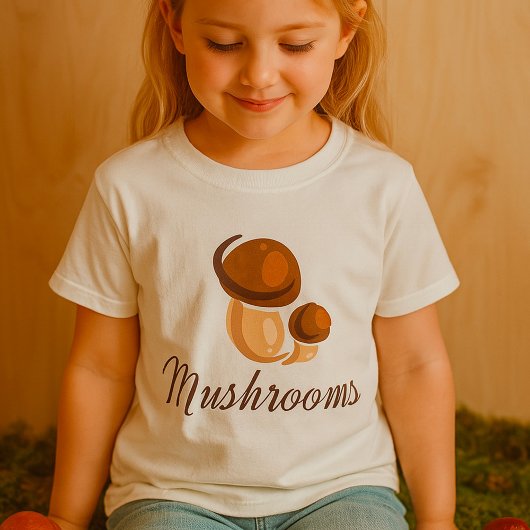 Brown Mushroom Whimsical Nature Food Tシャツ