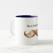 Brown Mustache Best Dad Ever ツートーンマグカップ (正面左)