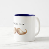 Brown Mustache Best Dad Ever ツートーンマグカップ (正面右)