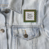 Brown n Aqua水玉模様フォトフレーム 缶バッジ (インサイチュ)