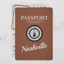 Brown Nashville Passport日付の保存 セーブザデート