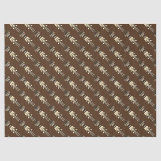 Brown Nutcracker Soldier Christmas Wrapping Paper 薄葉紙 (正面)