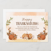 Brown Orange Aesthetic Thanksgiving シーズンカード (正面/裏面)