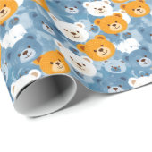 Brown & Orange Bear heads | ラッピングペーパー (ロールコーナー)