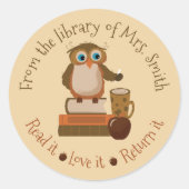 Brown Owl Classroom Library Round Stickers ラウンドシール (正面)