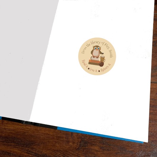 Brown Owl Classroom Library Round Stickers ラウンドシール