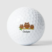 Brown Owl Design Personalised ゴルフボール (正面)