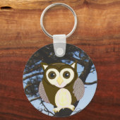 Brown Owl in a Tree キーホルダー (正面)