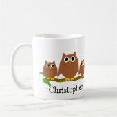 Brown Owls Design Personalised コーヒーマグカップ (左)