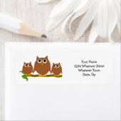 Brown Owls Design Return Address ラベル (インサイチュ)