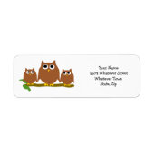 Brown Owls Design Return Address ラベル (正面)
