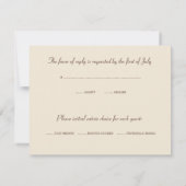 Brown Palm Tree RSVPの応答結婚カード 出欠カード (裏面)