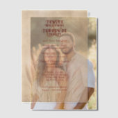 Brown Pampas Grass on Texture Background Wedding ベラム紙招待状 (オフセット (カップル))