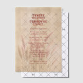 Brown Pampas Grass on Texture Background Wedding ベラム紙招待状 (オフセット (招待状))