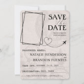 Brown Paris Passport日付の保存 セーブザデート (裏面)