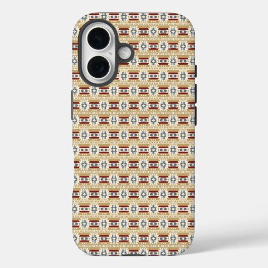 Brown Pattern in #faf3e0, #c9a66b, #7d1d1d, #646e7 Case-Mate iPhoneケース (裏面)