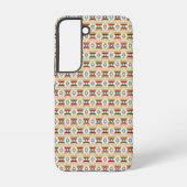 Brown Pattern in #faf3e0, #c9a66b, #7d1d1d, #646e7 Samsung Galaxyケース (裏面)