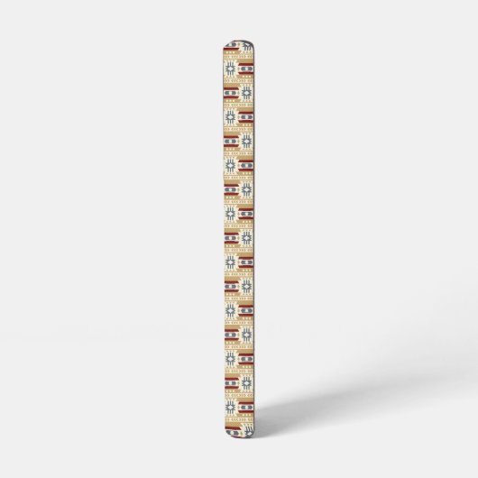 Brown Pattern in #faf3e0, #c9a66b, #7d1d1d, #646e7 Samsung Galaxyケース (左側面)