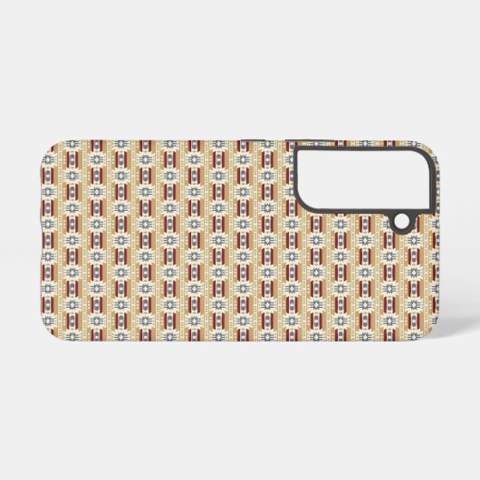 Brown Pattern in #faf3e0, #c9a66b, #7d1d1d, #646e7 Samsung Galaxyケース (裏面横)