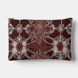 Brown patterns AI art  アクセサリーポーチ