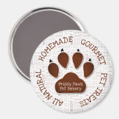 Brown Paw Printビジネス名とWoof Art マグネット (正面/裏面)