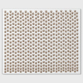 Brown Paw Print Pattern - Cute Pet Lover Design ラッピングペーパー (フラット)