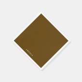 Brown Personalized Name スタンダードカクテルナプキン (角)