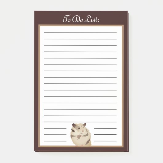 Brown Pet Hamster To Do List ポストイット (正面)