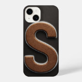 “Brown Phone Cover with Bold Black S Trendy iPhoneケース (裏面)