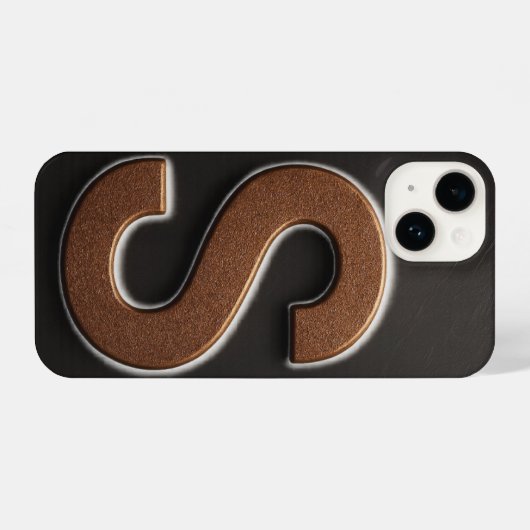 “Brown Phone Cover with Bold Black S Trendy iPhoneケース (裏面横)