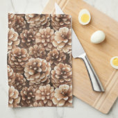 Brown Pine Cones Nature  キッチンタオル (四つ折り)