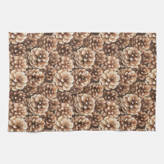 Brown Pine Cones Nature  キッチンタオル (横)