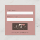 Brown Pink Makeup Artist Referral Card 紹介カード (裏面)