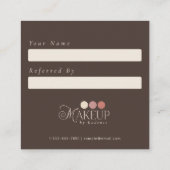 Brown Pink Makeup Artist Referral Card 紹介カード (裏面)