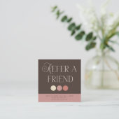 Brown Pink Makeup Artist Referral Card 紹介カード (スタンド正面)