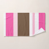 Brown & Pink White Stripe Bathroom Towel Sets  バスタオルセット (ハンドタオル)