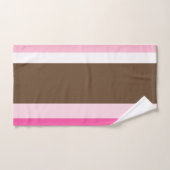 Brown & Pink White Stripe Bathroom Towel Sets  バスタオルセット (ハンドタオル)