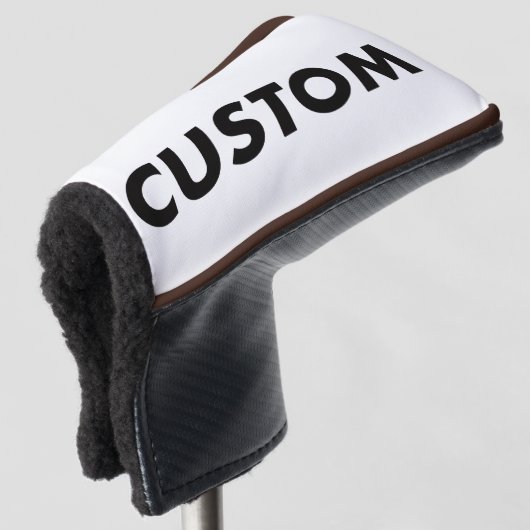 BROWN Piping Custom Golf Putter Headcover Blank ゴルフヘッドカバー (3/4 正面)